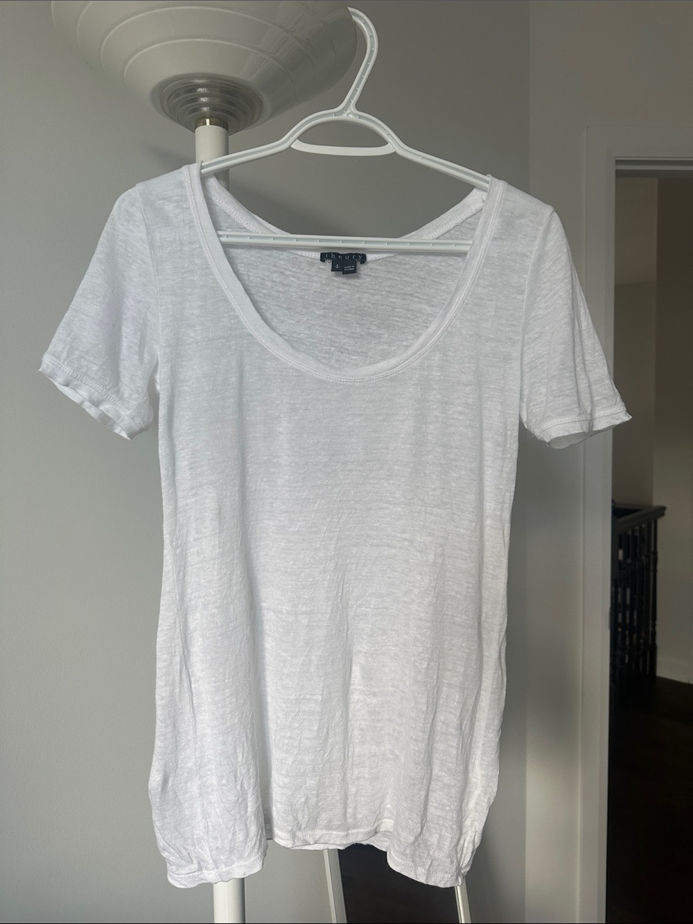 Theory linen White Scoop Neck Women's Tee